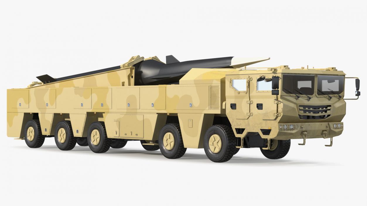 Atomic Missile on Road Mobile Vehicle 3D