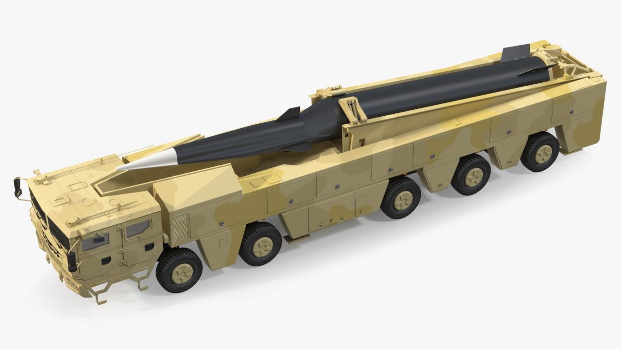 Atomic Missile on Road Mobile Vehicle 3D