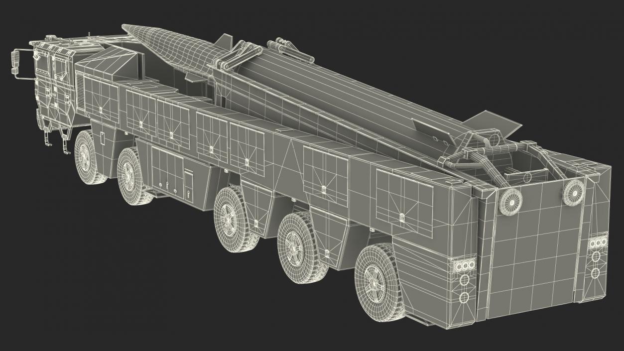 Atomic Missile on Road Mobile Vehicle 3D