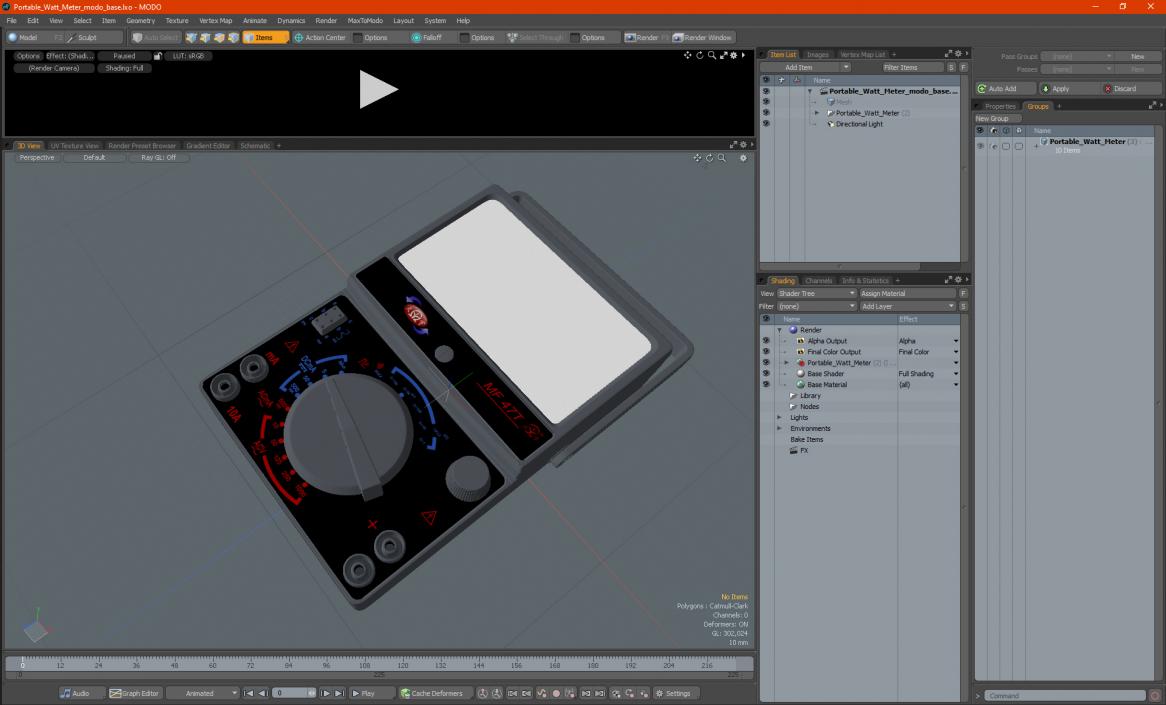 Portable Watt Meter 3D model