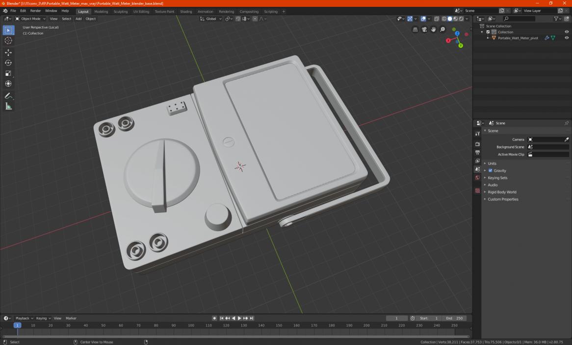 Portable Watt Meter 3D model