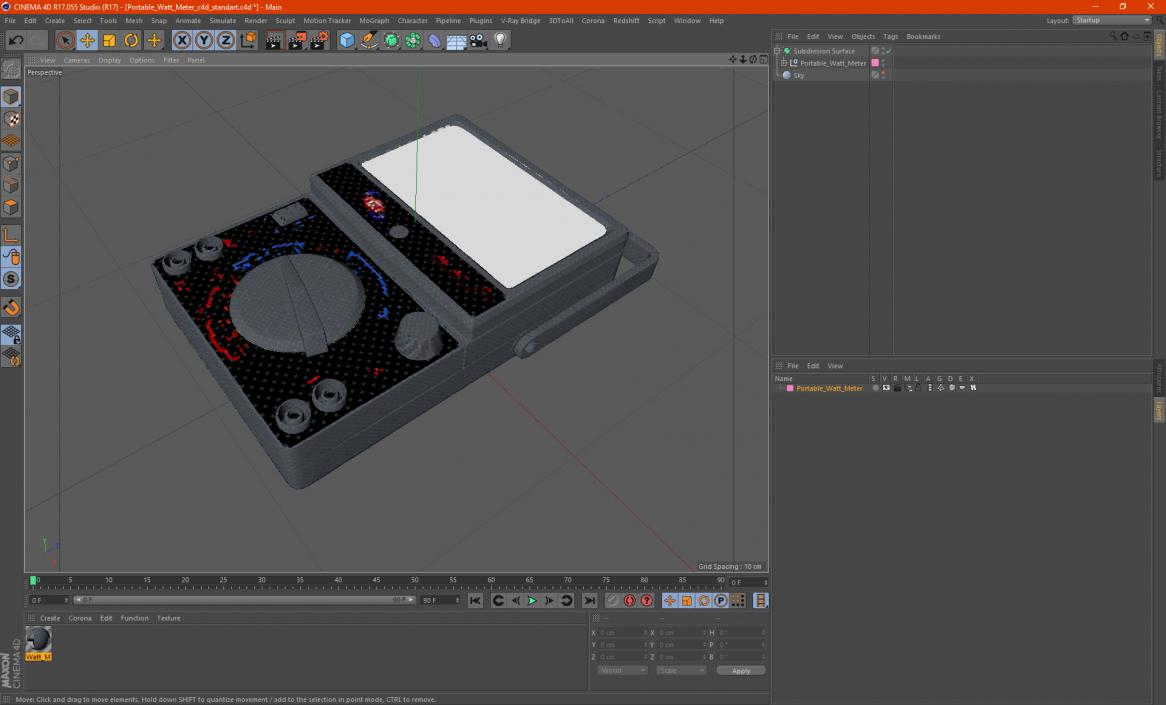 Portable Watt Meter 3D model