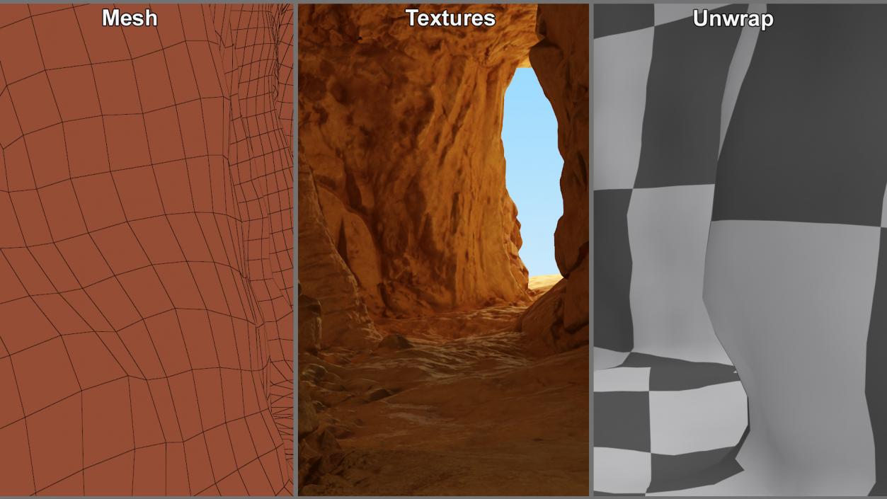 3D Realistic Cave Orange