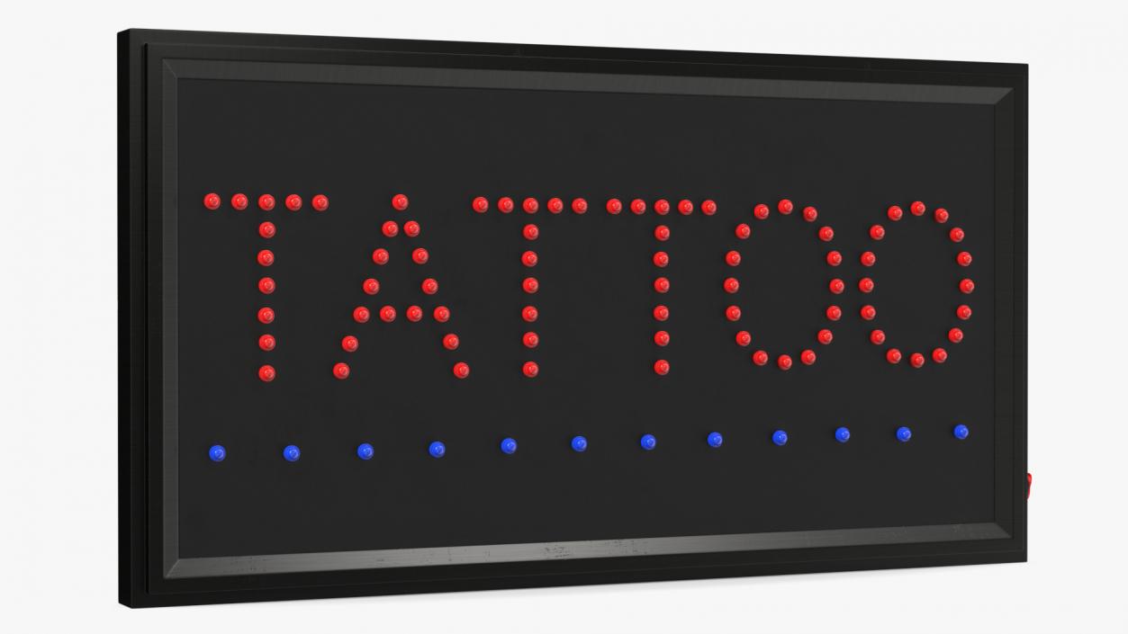 Light Billboard Tattoo LED Red Sign OFF 3D model