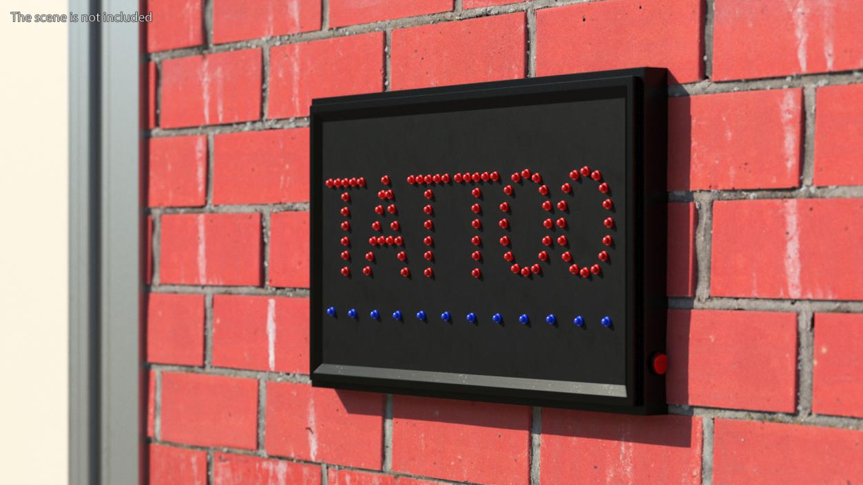 Light Billboard Tattoo LED Red Sign OFF 3D model