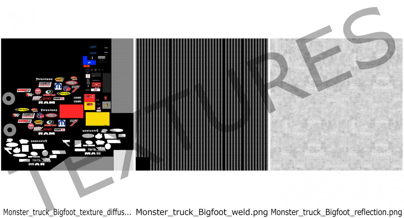 3D Monster Truck Bigfoot Frame and Chasis model