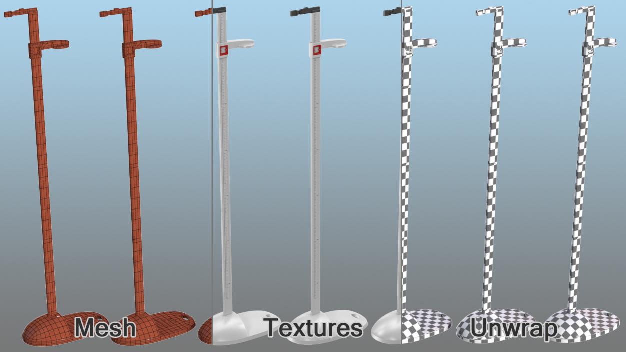 3D Height Measuring Rods with Physician Scales Collection 2