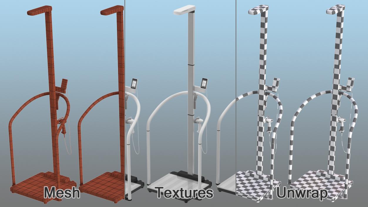 3D Height Measuring Rods with Physician Scales Collection 2