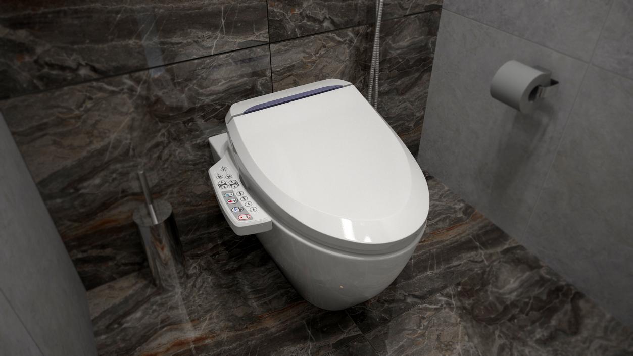 3D Elongated Smart Bidet Toilet Seat model