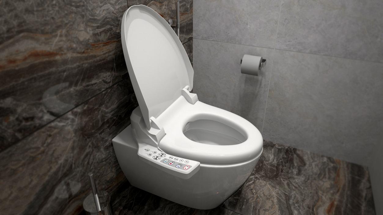 3D Elongated Smart Bidet Toilet Seat model