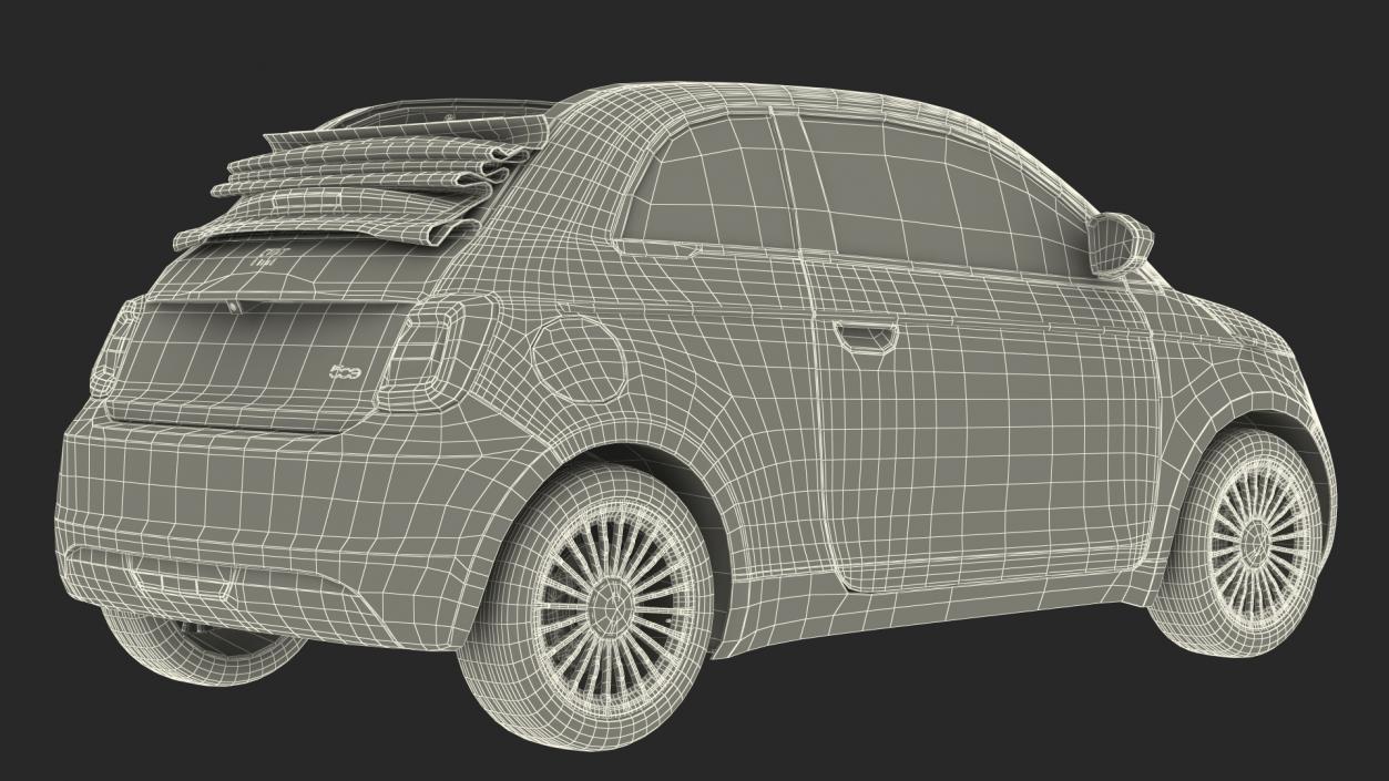 3D model Fiat 500 Cabrio LaPrima Rigged