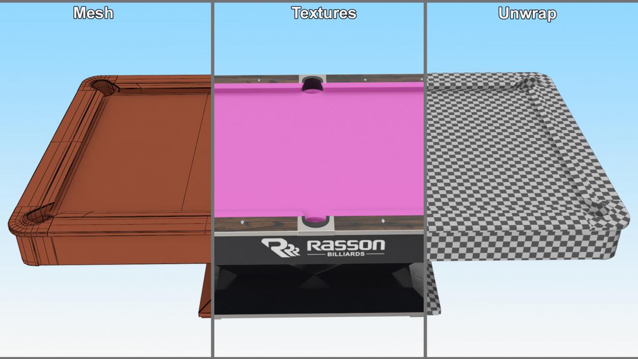 3D model Commercial Pool Table 9ft Rasson Fuchsia