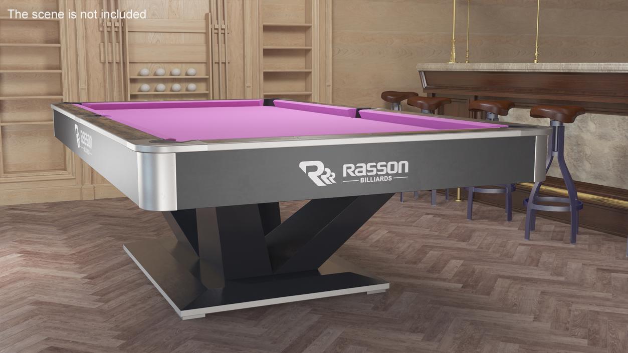 3D model Commercial Pool Table 9ft Rasson Fuchsia