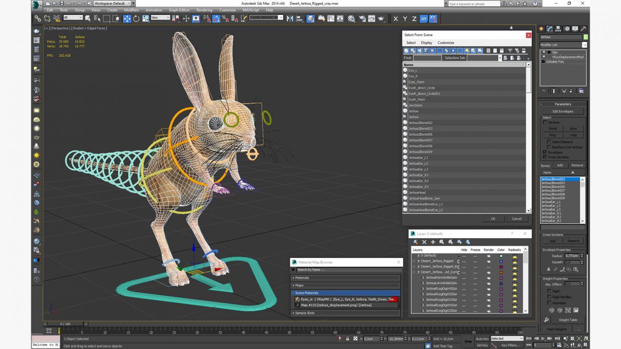 3D model Desert Jerboa Rigged