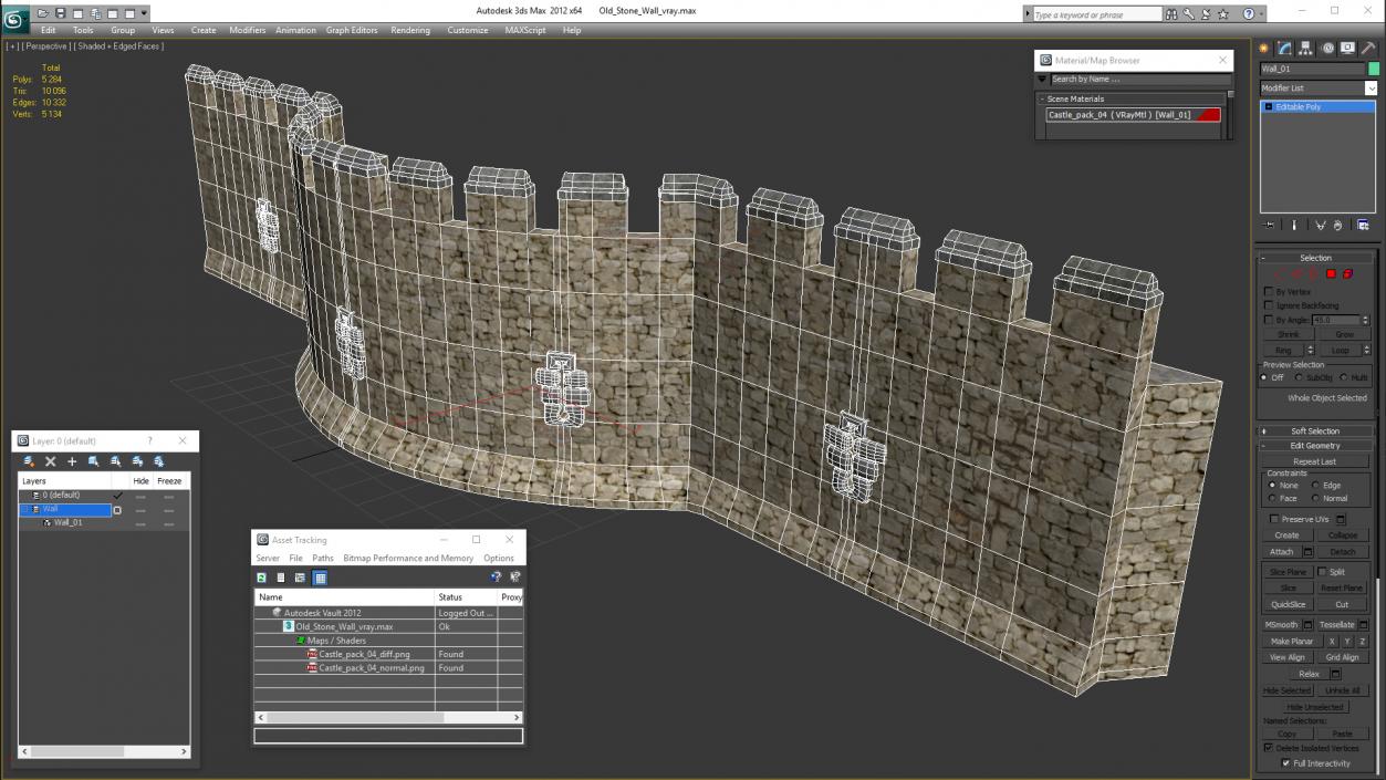 Old Stone Wall 3D model