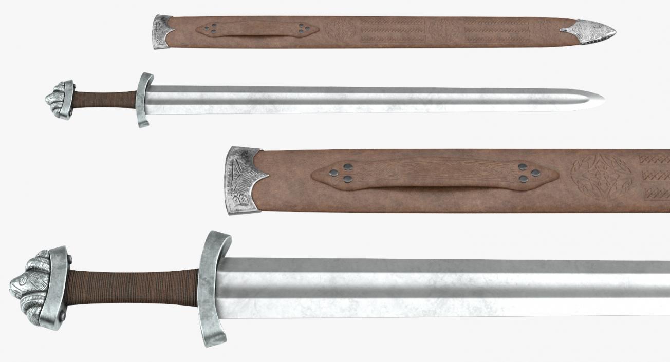 3D model Medieval Viking Sword Set