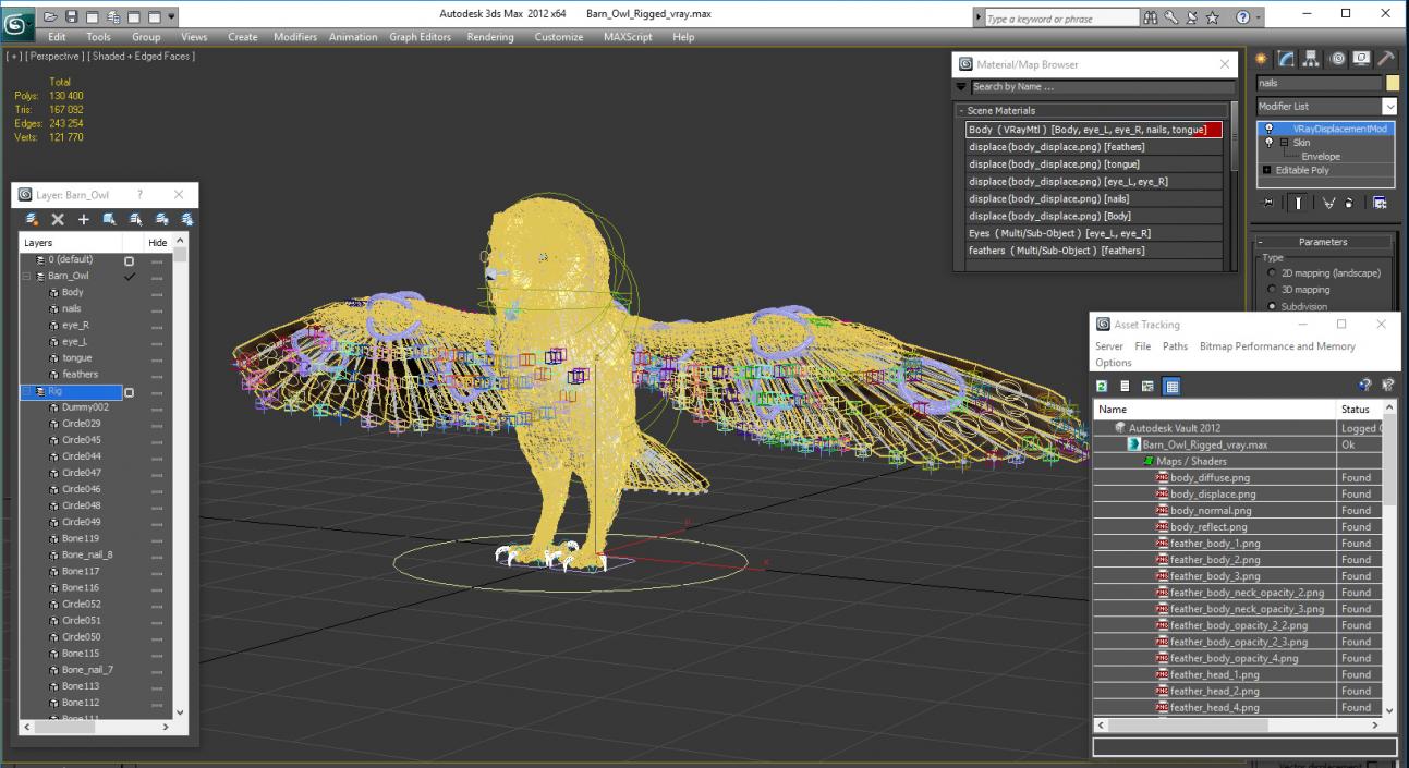 3D model Barn Owl Rigged