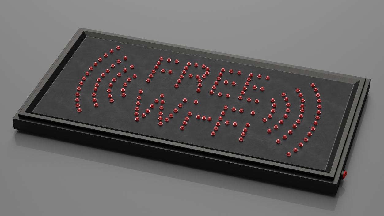 Free WiFi LED Sign Red Neon Light OFF 3D