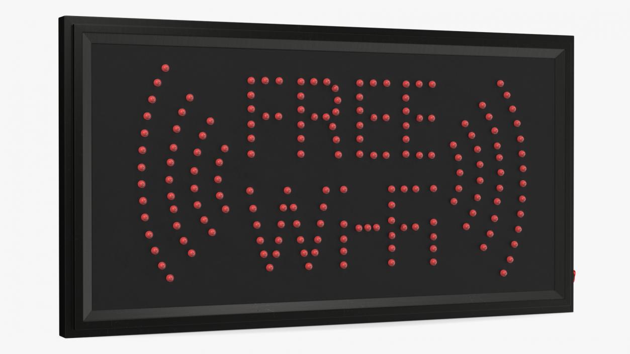 Free WiFi LED Sign Red Neon Light OFF 3D