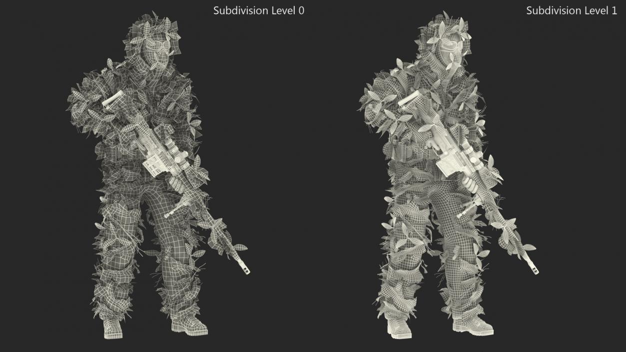 3D Soldier with Rifle model