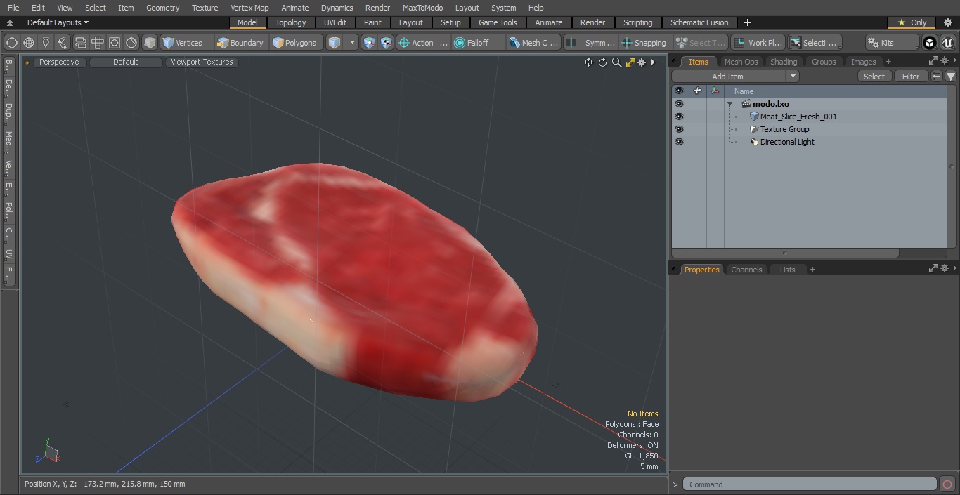 3D Meat Slice Fresh