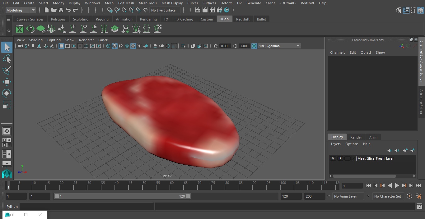 3D Meat Slice Fresh