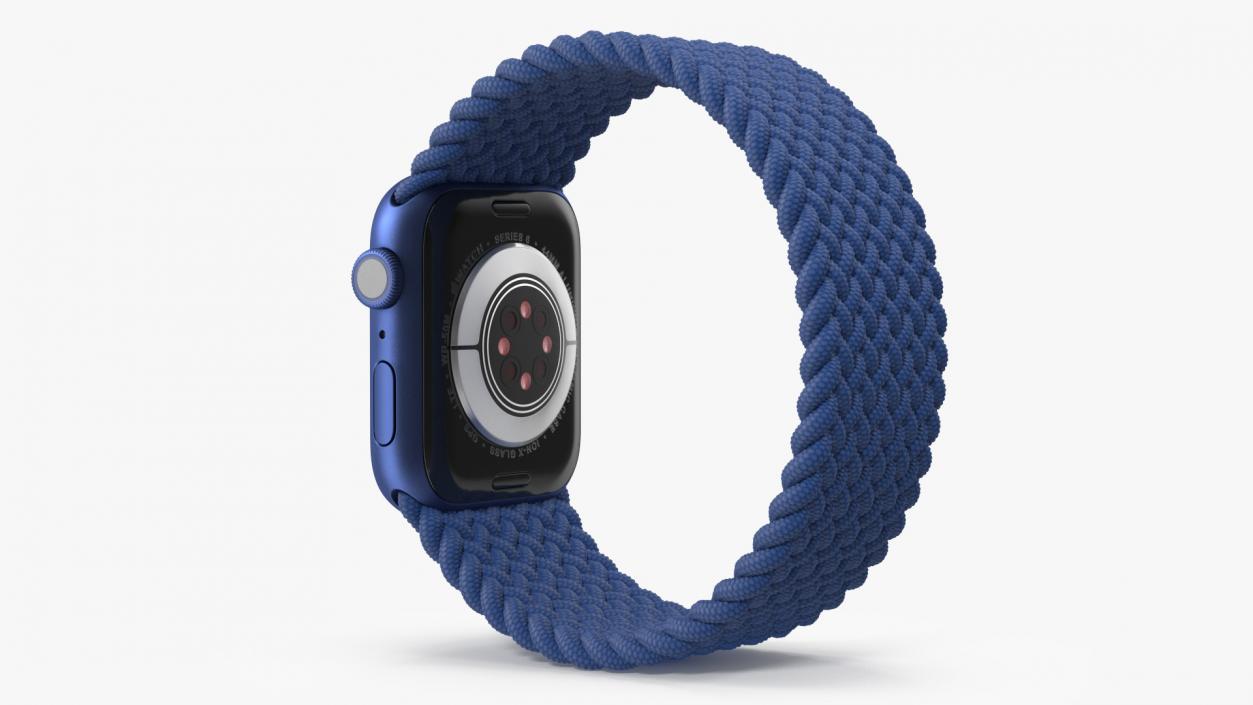 3D Apple Watch Series 6 Blue Braided Band model