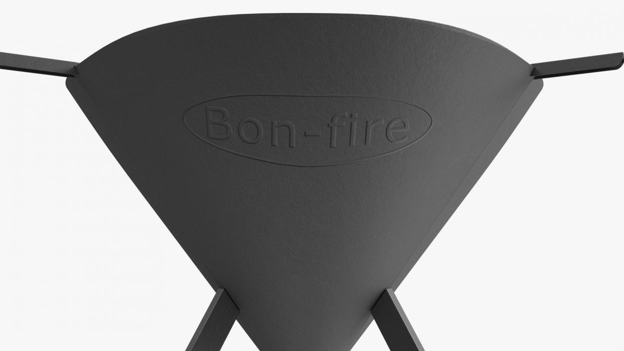 3D Bonfire Fire Pit Cone Metal Black model