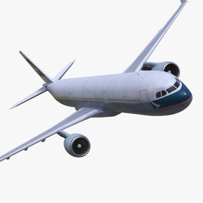 3D Cathay Pacific Airbus A330-300 Rigged for Maya