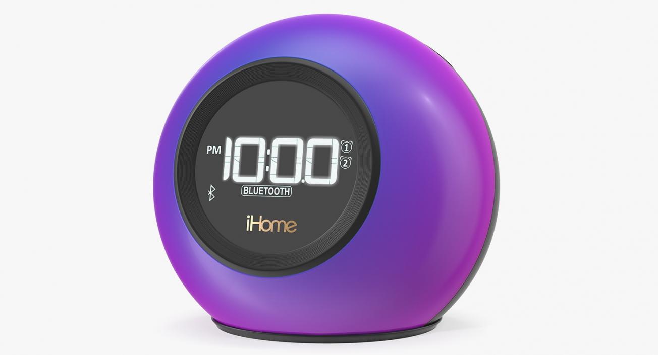 3D model iHome iBT29 Wireless Bluetooth Phaze Clock Radio Purple