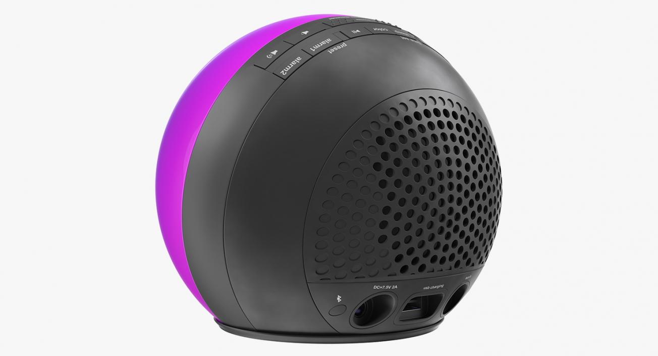 3D model iHome iBT29 Wireless Bluetooth Phaze Clock Radio Purple