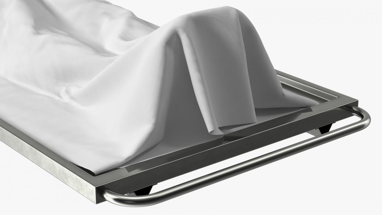 3D Dead Man Body Covered with White Sheet model