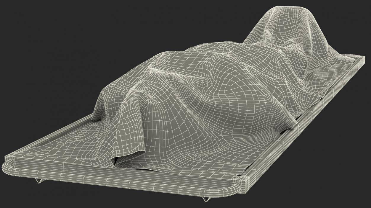 3D Dead Man Body Covered with White Sheet model