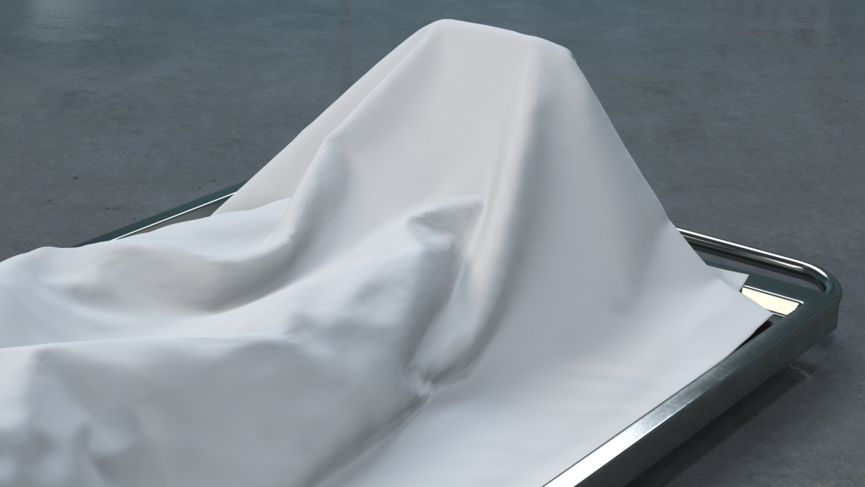 3D Dead Man Body Covered with White Sheet model