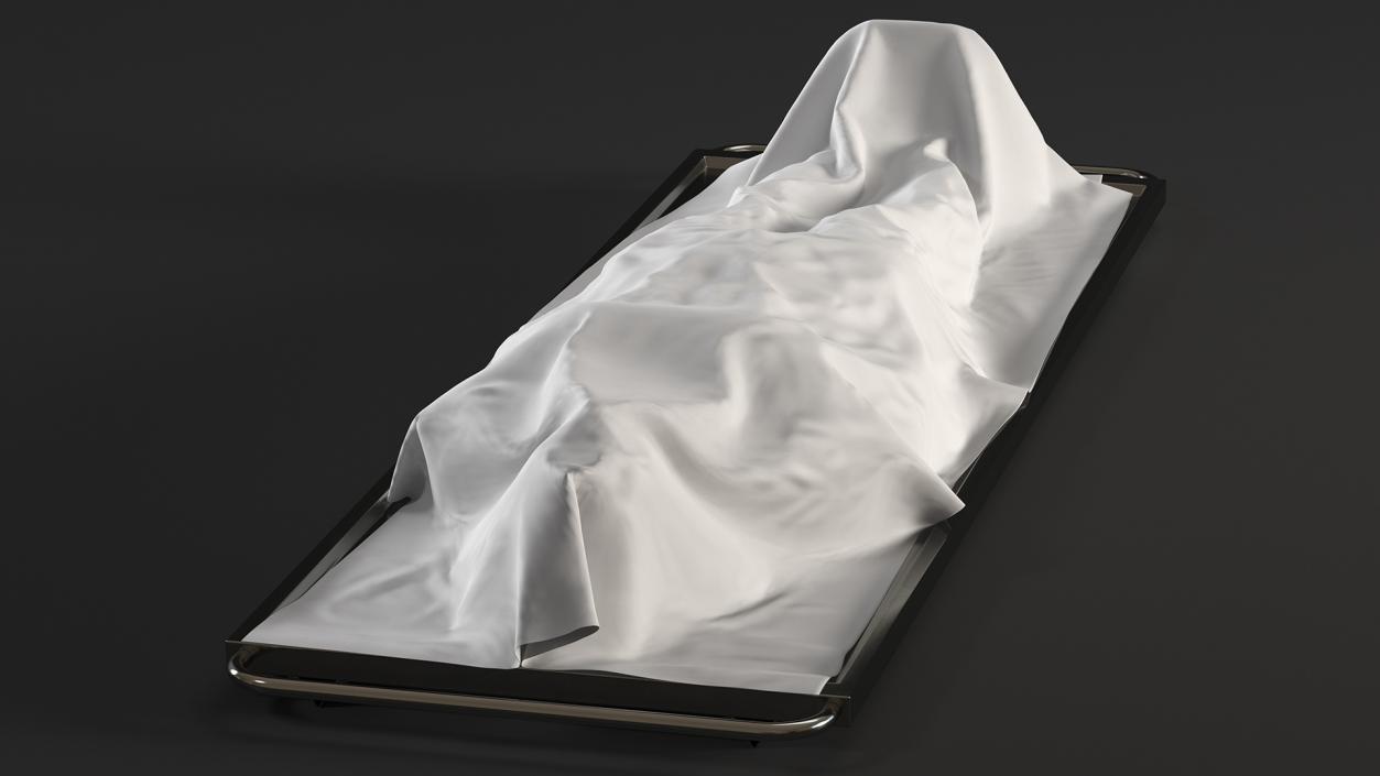 3D Dead Man Body Covered with White Sheet model