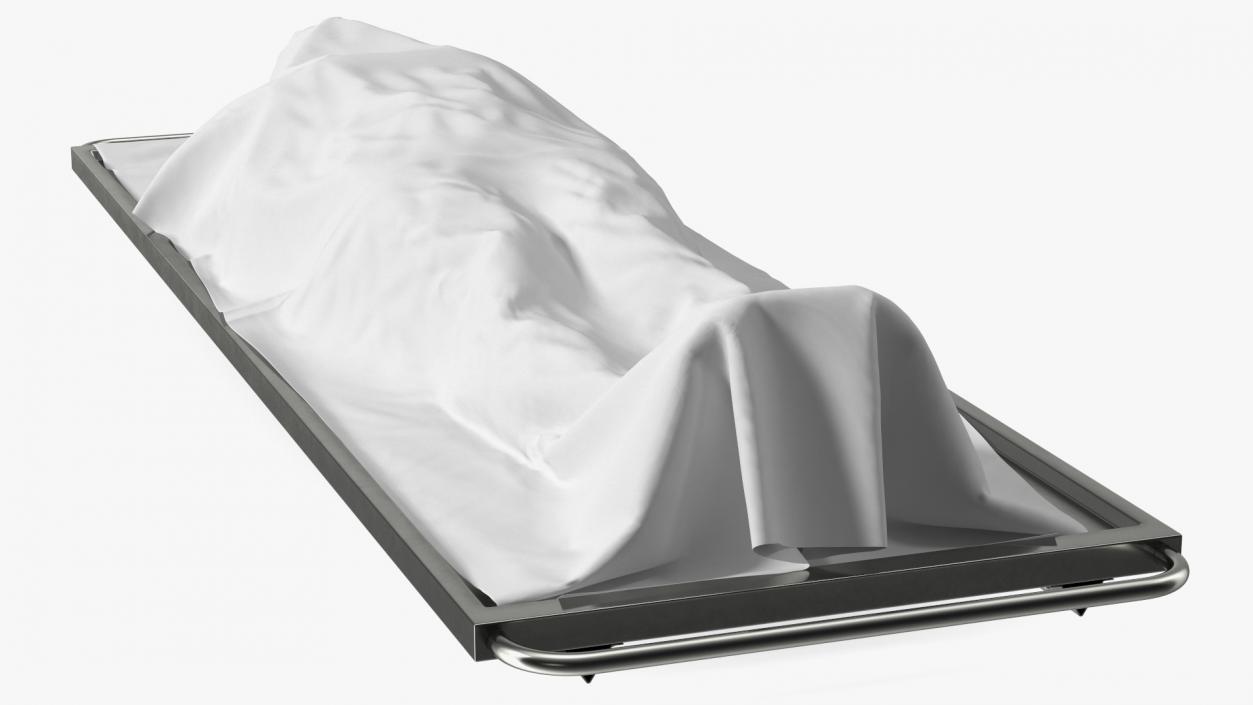 3D Dead Man Body Covered with White Sheet model