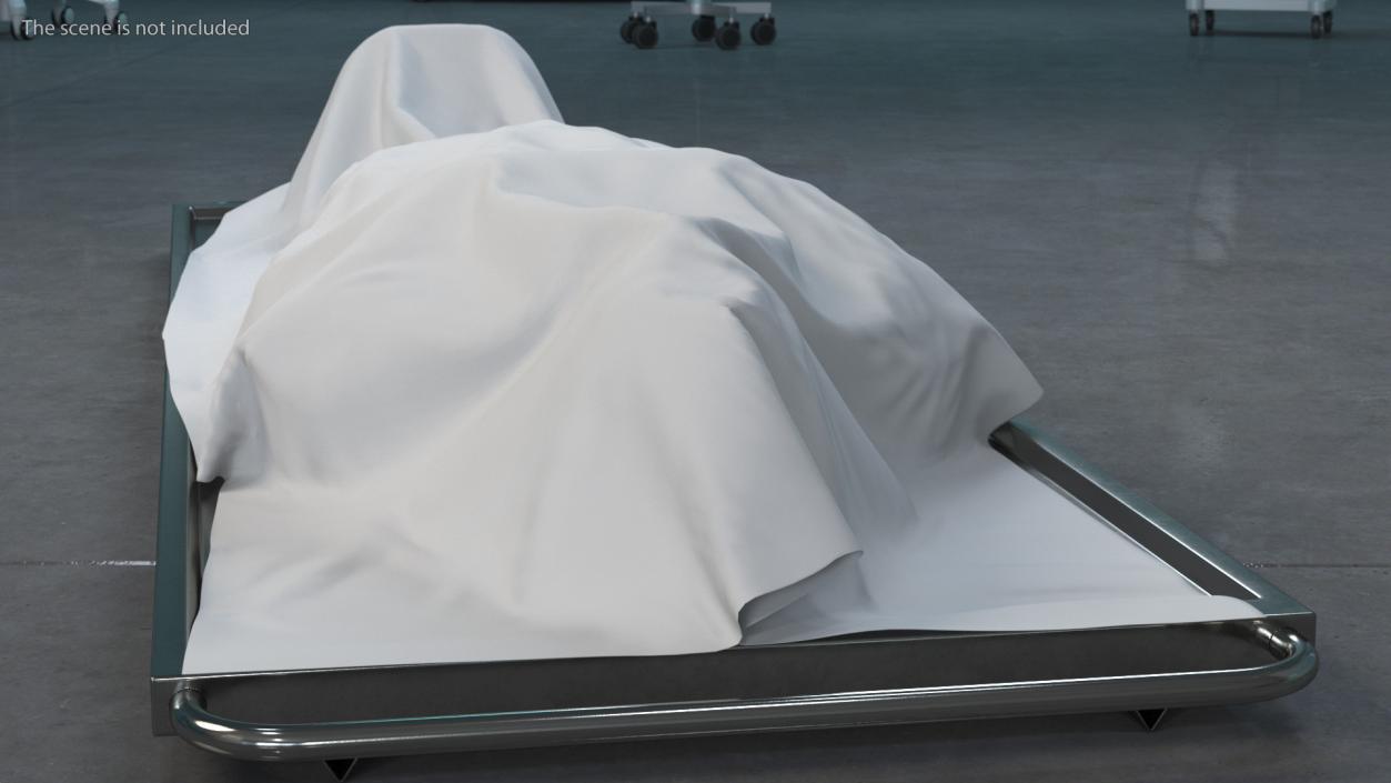 3D Dead Man Body Covered with White Sheet model