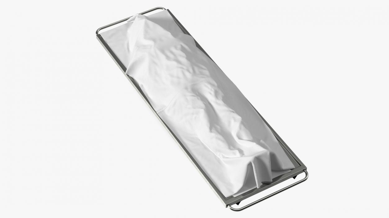 3D Dead Man Body Covered with White Sheet model