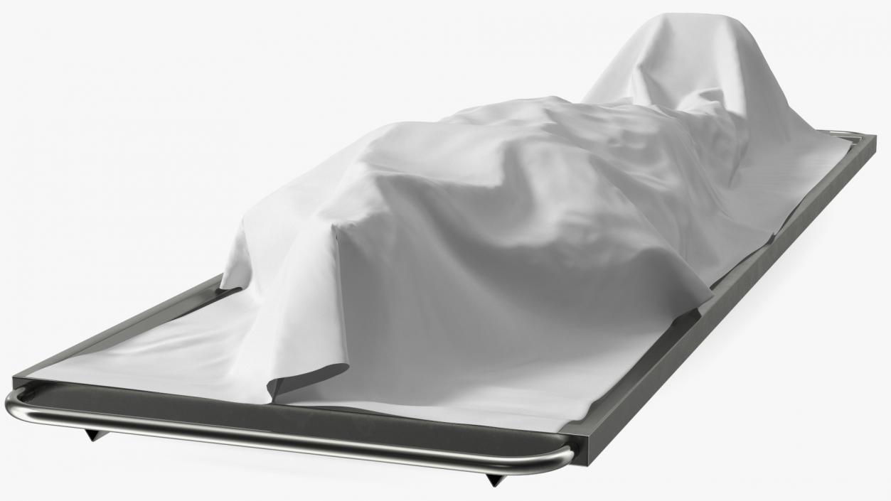 3D Dead Man Body Covered with White Sheet model