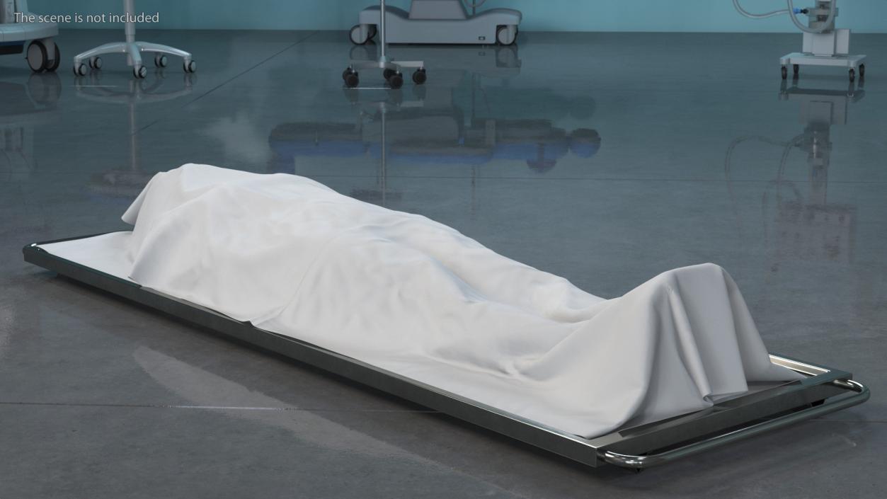 3D Dead Man Body Covered with White Sheet model