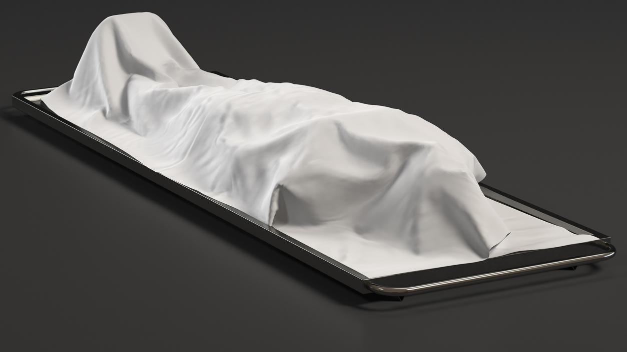 3D Dead Man Body Covered with White Sheet model