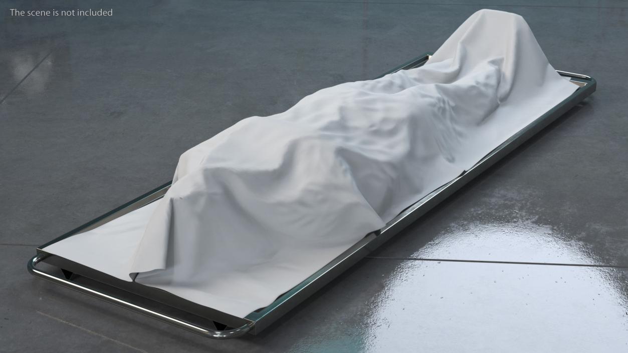 3D Dead Man Body Covered with White Sheet model