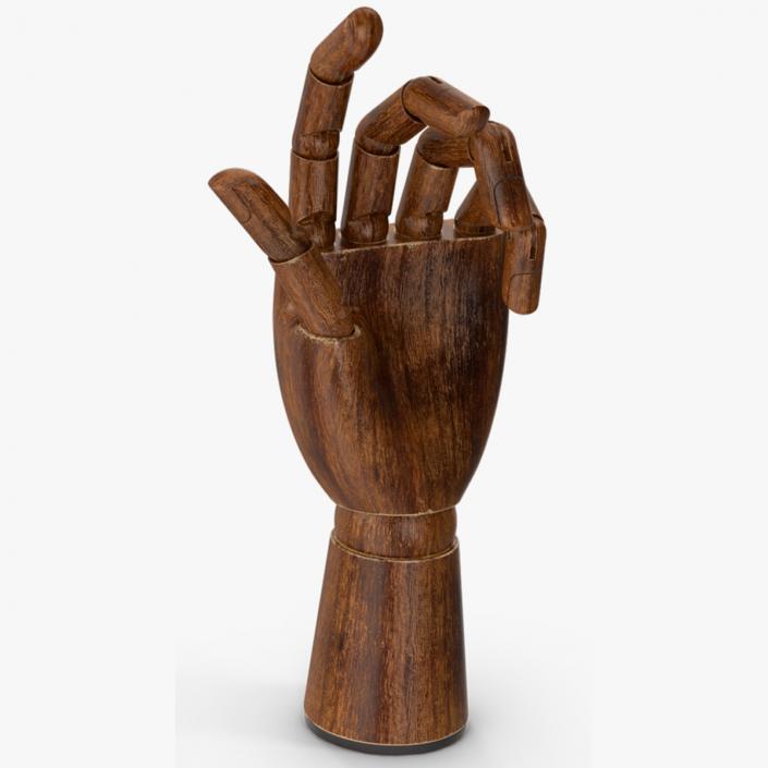 3D model Dark Wood Hand Rigged for Cinema 4D