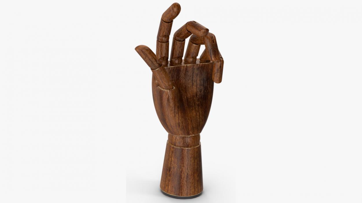 3D model Dark Wood Hand Rigged for Cinema 4D