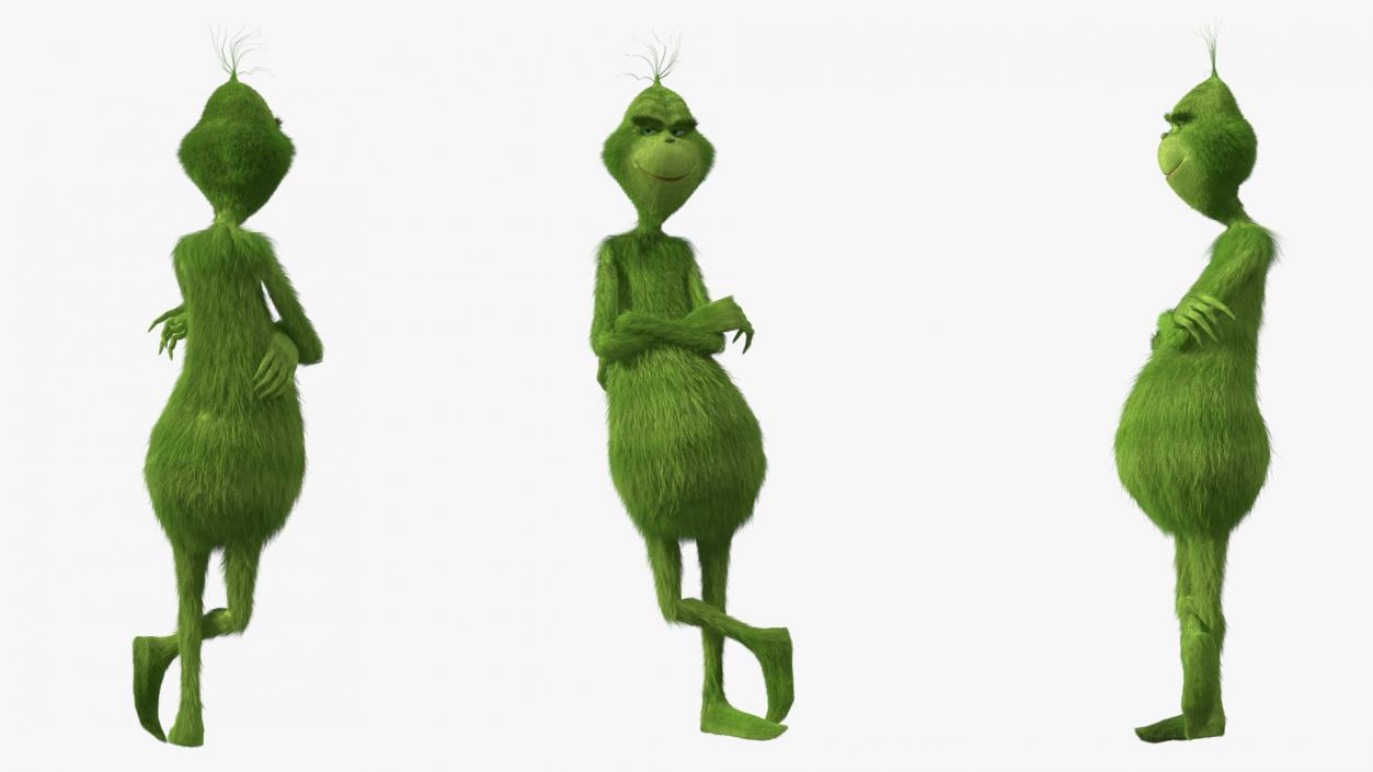 Cartoon Grinch Stole Christmas with Fur 3D model