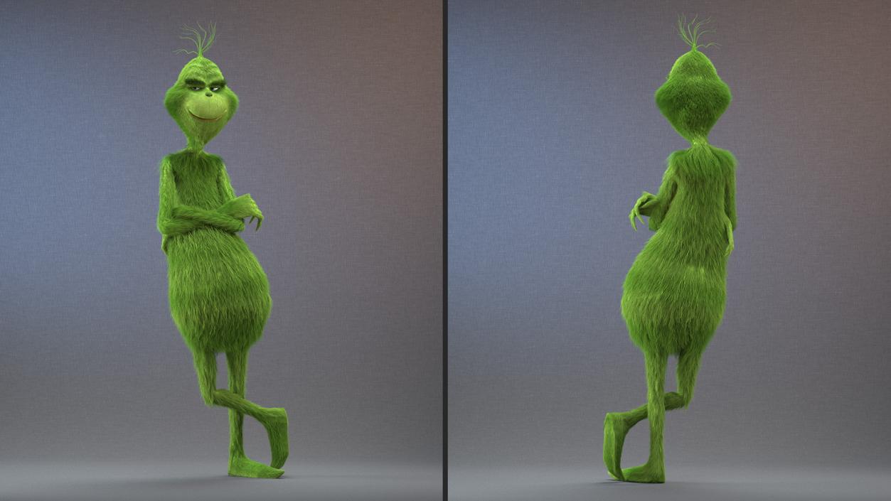 Cartoon Grinch Stole Christmas with Fur 3D model