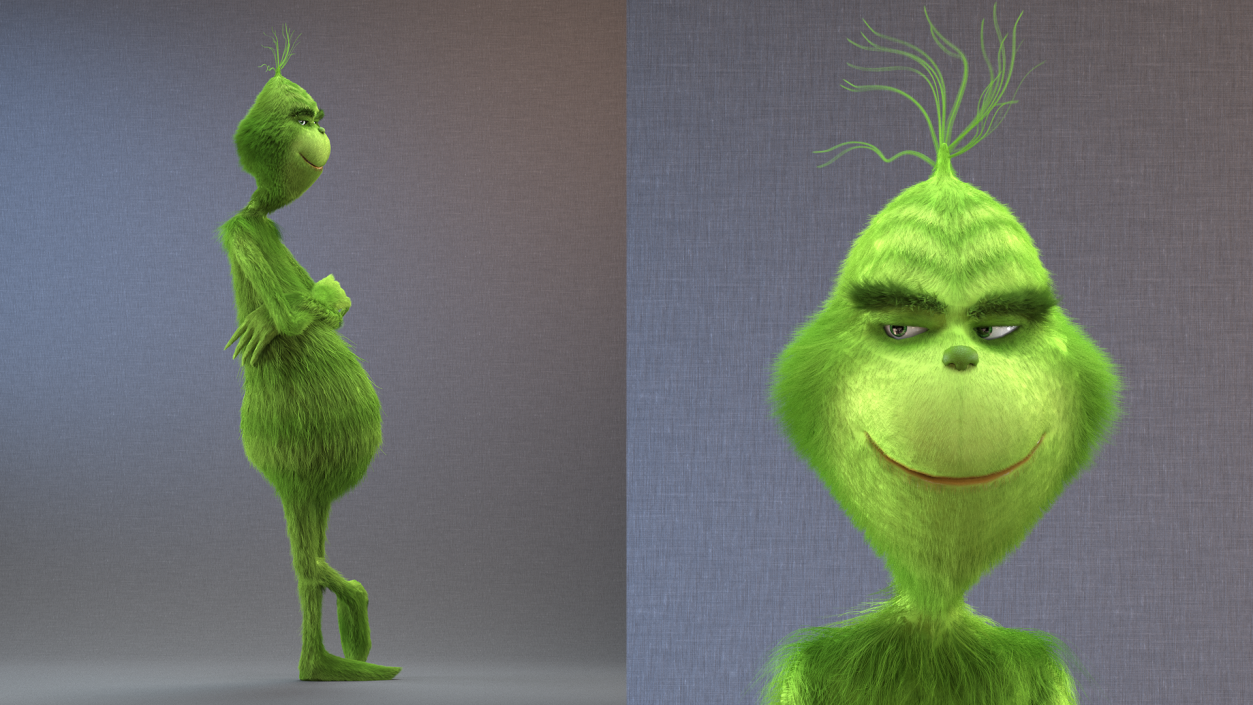 Cartoon Grinch Stole Christmas with Fur 3D model