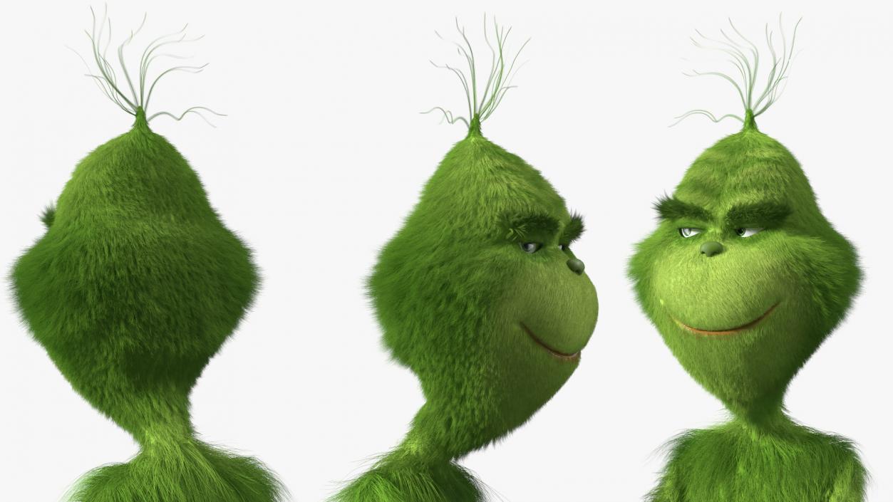 Cartoon Grinch Stole Christmas with Fur 3D model