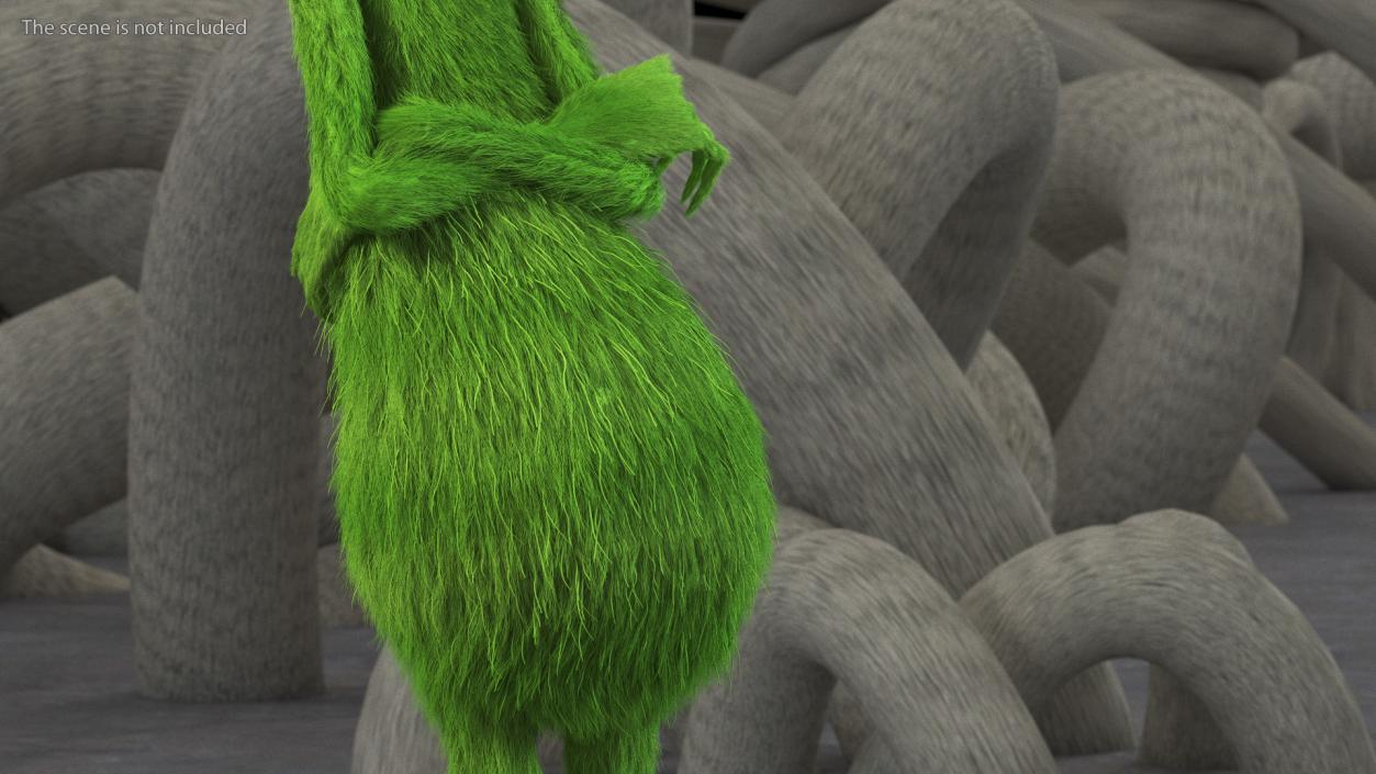 Cartoon Grinch Stole Christmas with Fur 3D model