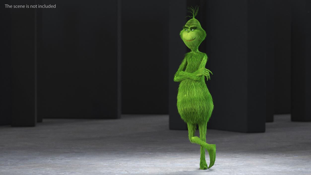 Cartoon Grinch Stole Christmas with Fur 3D model